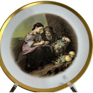 VTG 1930 JKW WESTERN GERMANY Decorative Plate Farm 7.25”